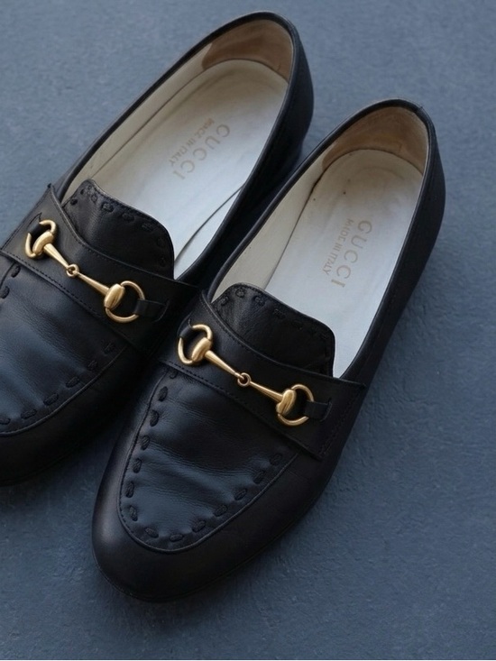 Gucci Shoes - 1980s Vintage Gucci Black Leather Horsebit Loafers